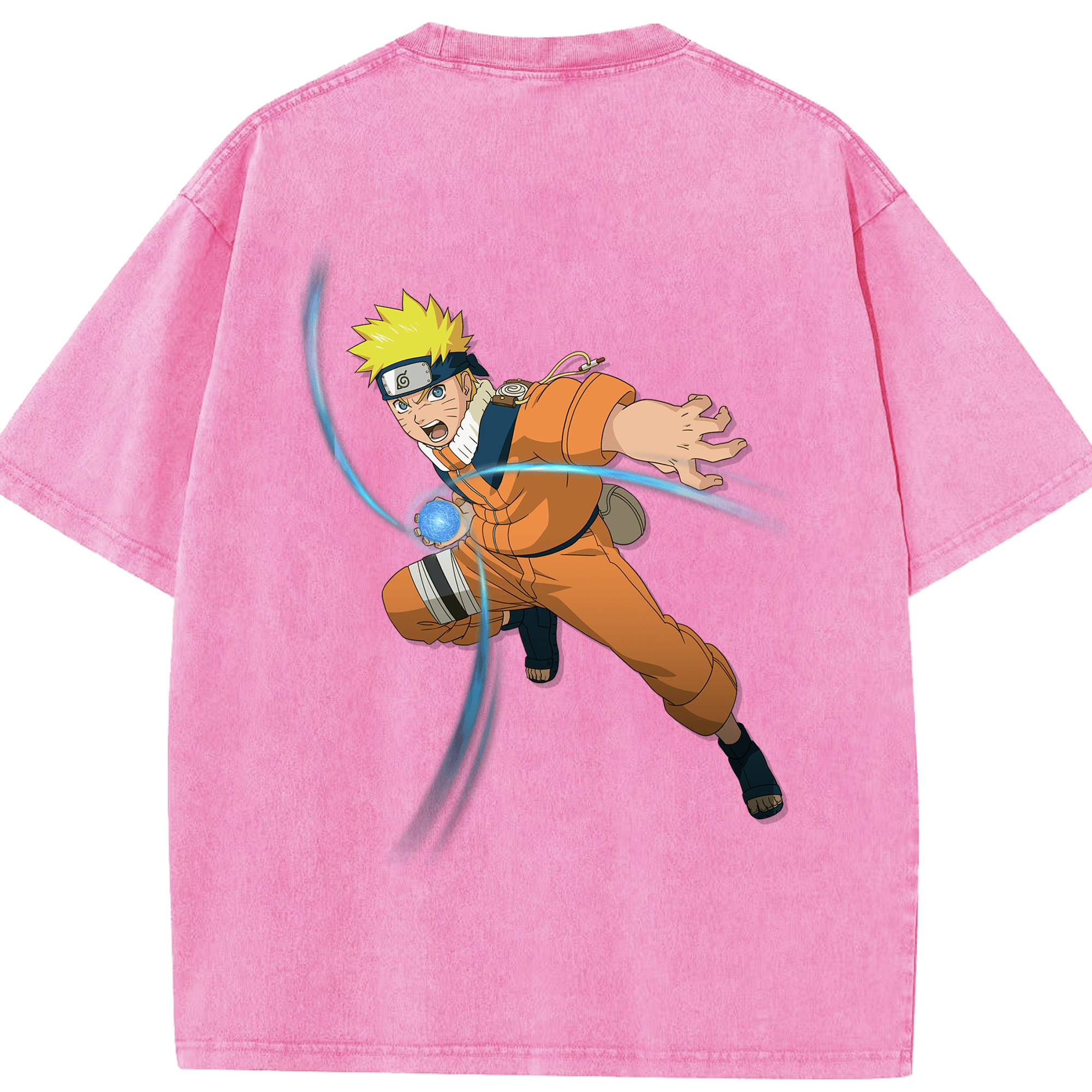 （画像用） NARUTO -ナルト- うずまき ナルト Uzumaki Naruto 綿100% ヴィンテージ風 半袖Tシャツ（背面プリント）